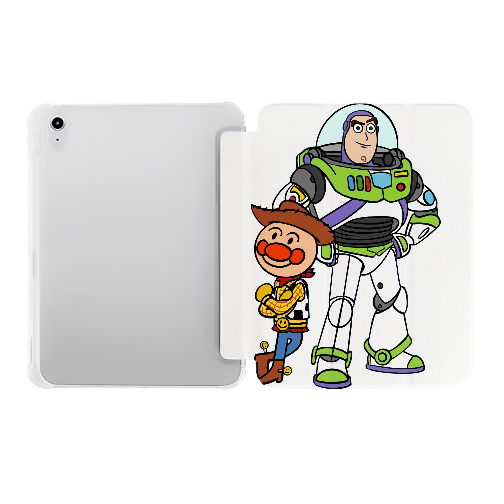 （画像用） アンパンマン Anpanman IPad ケース ペン収納付き 三つ折りスタンド PUレザー×シリコン 対応機種9.5/10.5/10.9インチ